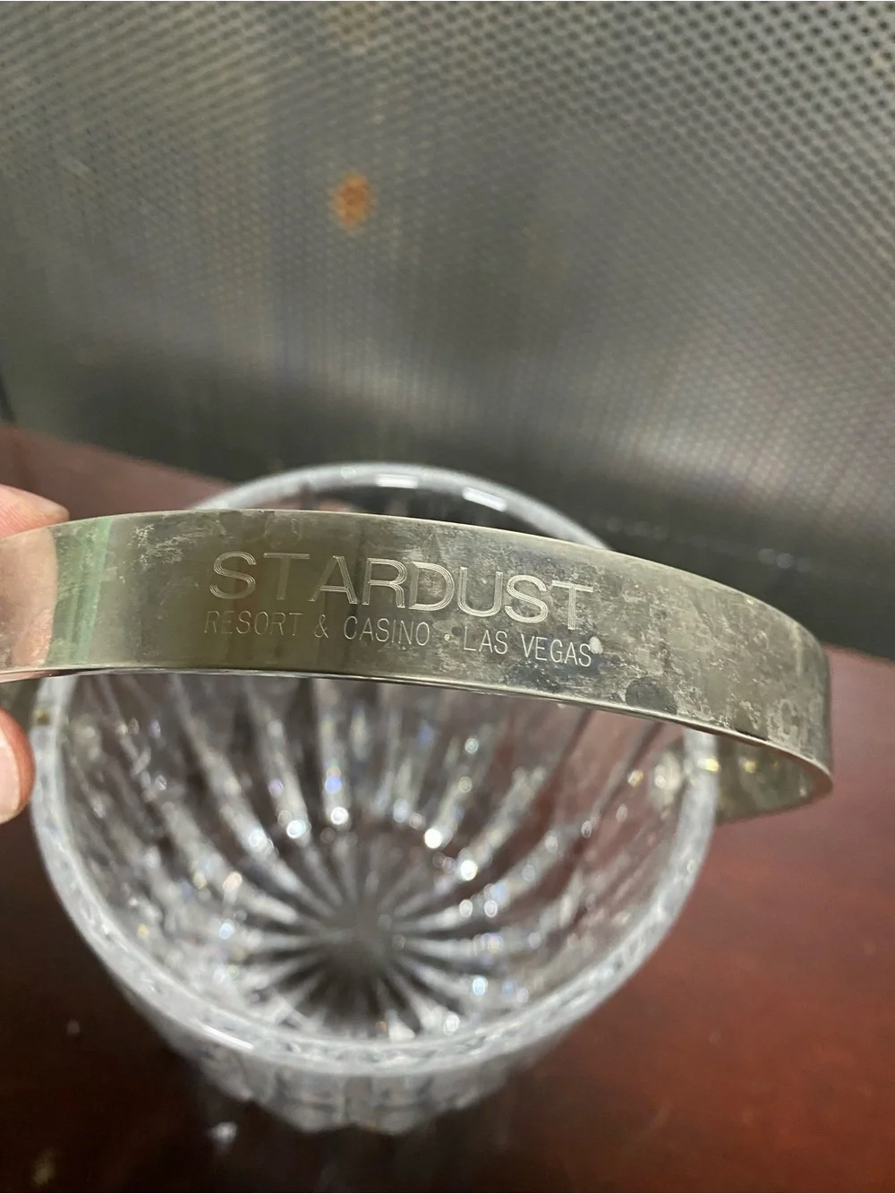 Rare Vintage Stardust Casino Las Vegas Cut Crystal Ice Bucket